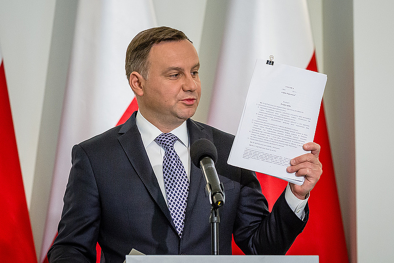 Ukrajna támogatásáról beszélt a lengyel elnök