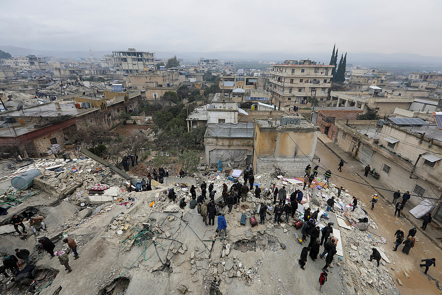 A földrengés pusztítása a szíriai Jandarisban