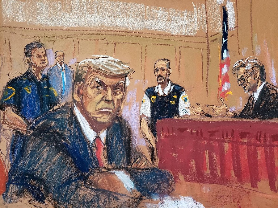 Donald Trump a tárgyaláson